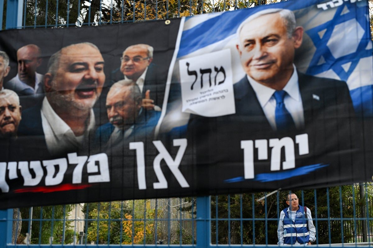 Israeli exit polls show Netanyahu’s bloc short of clear majority