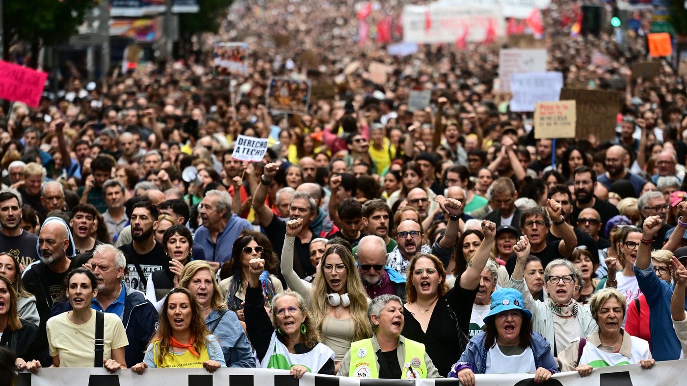 Tens of thousands protest in Spain over housing crisis after parliament rejects measures