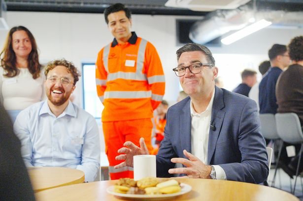 Prime Minister Andy Burnham visits Tata steelworks in Port Talbot during cost-of-living tour