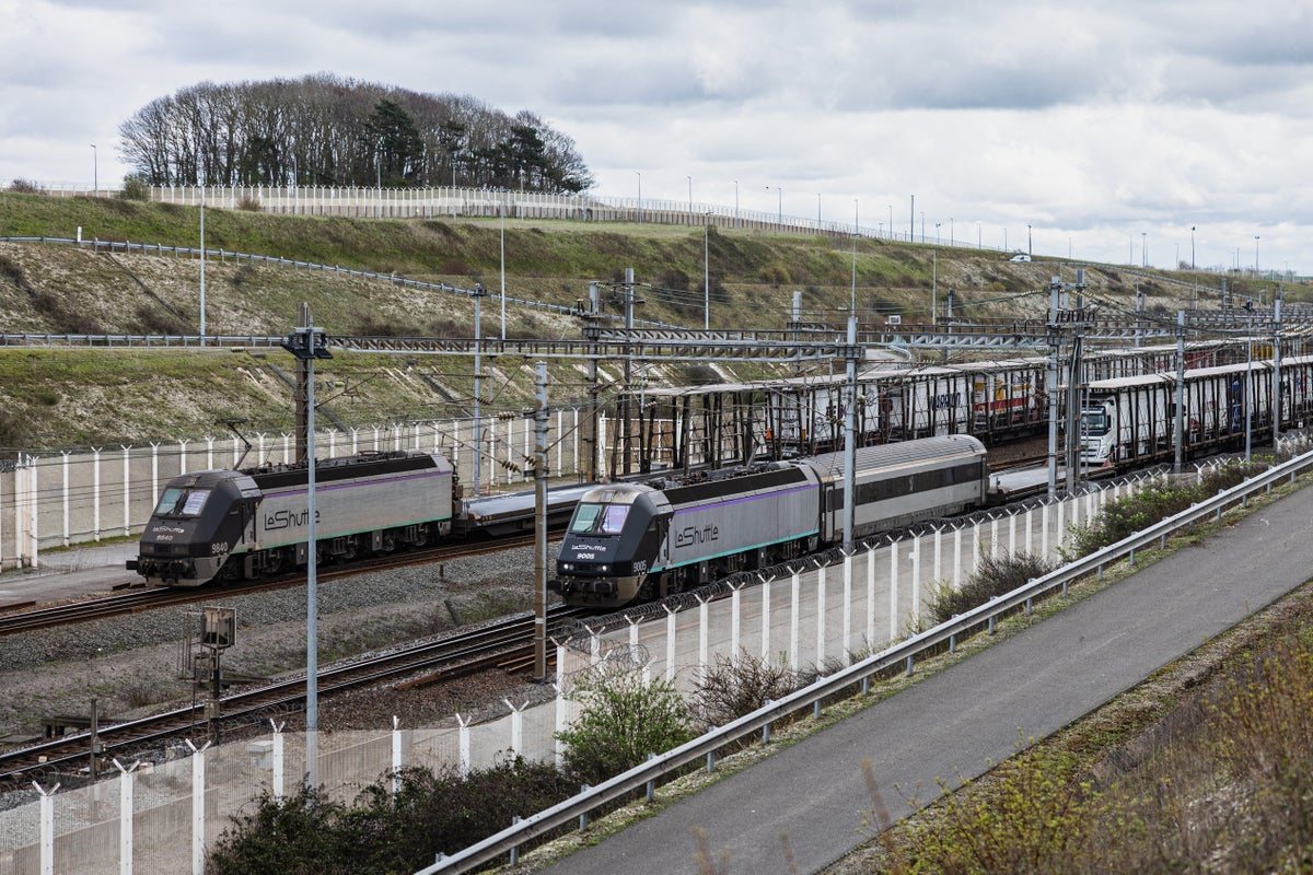 Nineteen injured as minibus collides with train at Channel Tunnel terminal in France